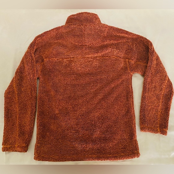 True Grit Men's Luxe Ultra Soft Fleece Mini Stripe 1/4 Zip Pullover XS Rust - Picture 5 of 9